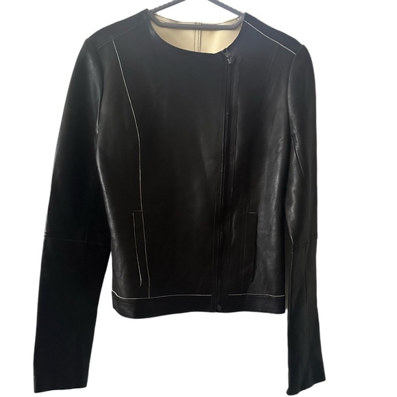 Lambskin Leather Moto Jacket - Picture 2 of 8